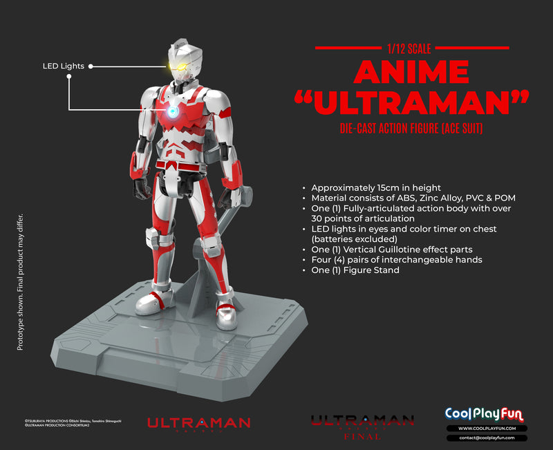 Cool Play Fun Ultraman Ace Suit Anime Edition Diecast Action Figure