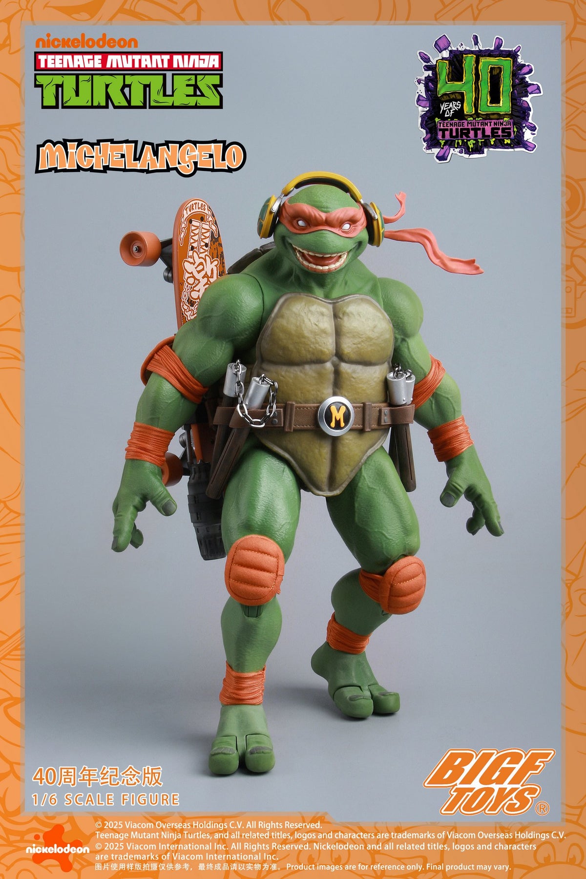 [PREORDER] BIGF Toys Michelangelo TMNT 40th Anniversary 1/6 Scale Figure