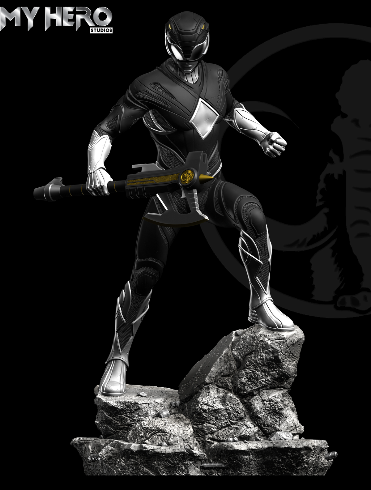 Statue Black Ranger - Power Rangers - BDS Art Scale 1/10 - Iron Studios - Neuve