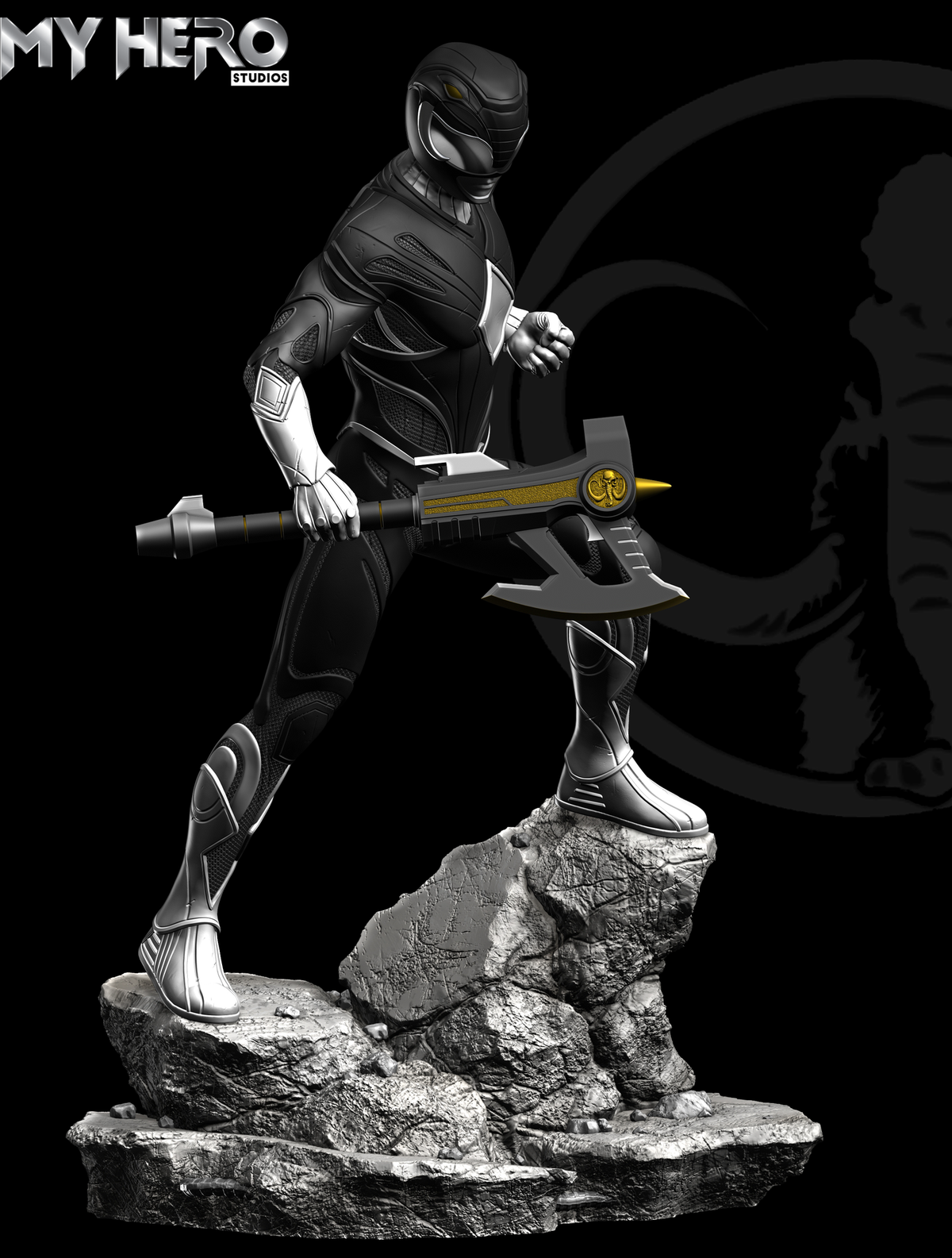[PREORDER] My Hero Studios Black Ranger 1/4 Scale Collectible Statue