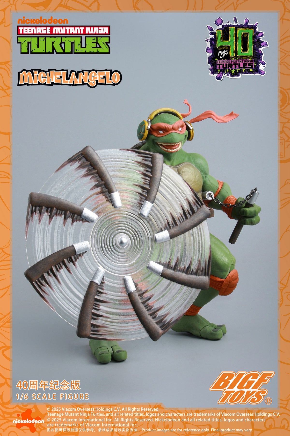 [PREORDER] BIGF Toys Michelangelo TMNT 40th Anniversary 1/6 Scale Figure