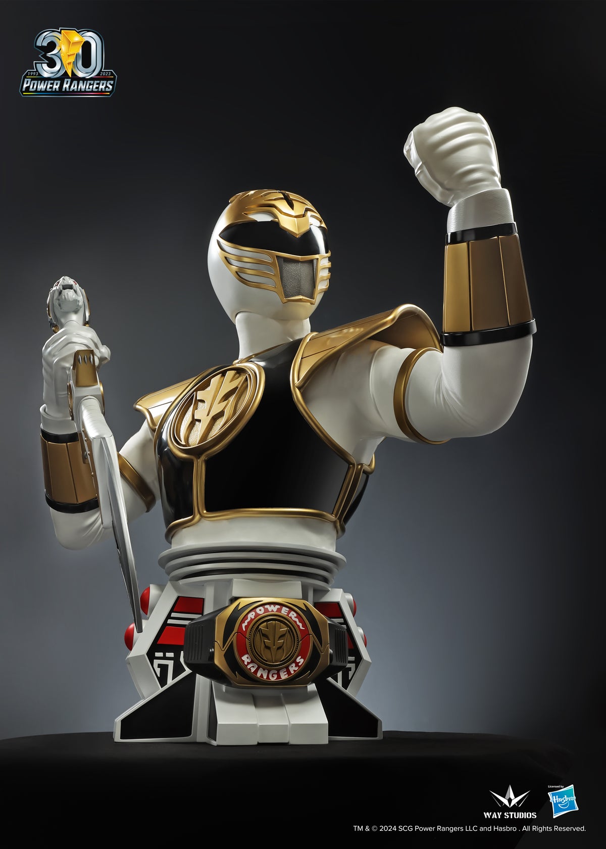 WayStudios Power Rangers Series White Ranger Life Size Bust