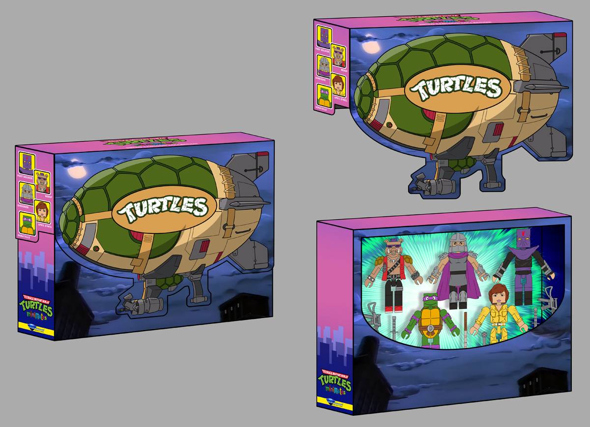TMNT DLX Turtle Blimp Minimates Box Set