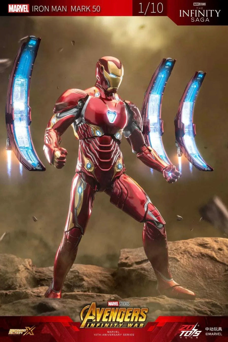 ZD Toys Iron Man Mark L Movie Scene Set