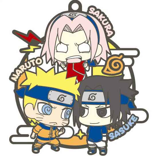 Naruto Shippuden Buddy Colle Rubber Mascot - Three-man Cell Dattebayo!