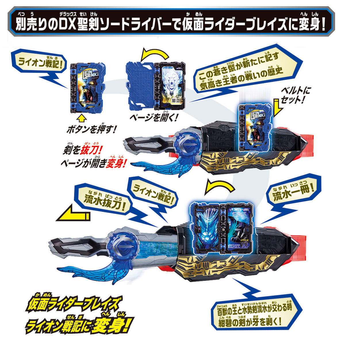 DX Water Emblem & Lion Senki Wonder Ride Book