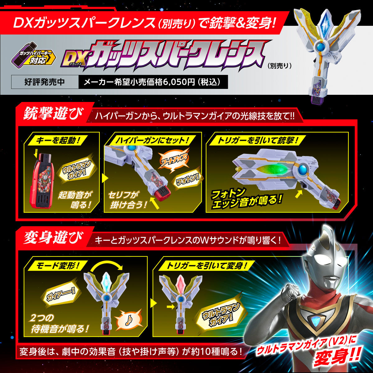 DX Premium Ultraman Gaia GUTS Hyper Key Set
