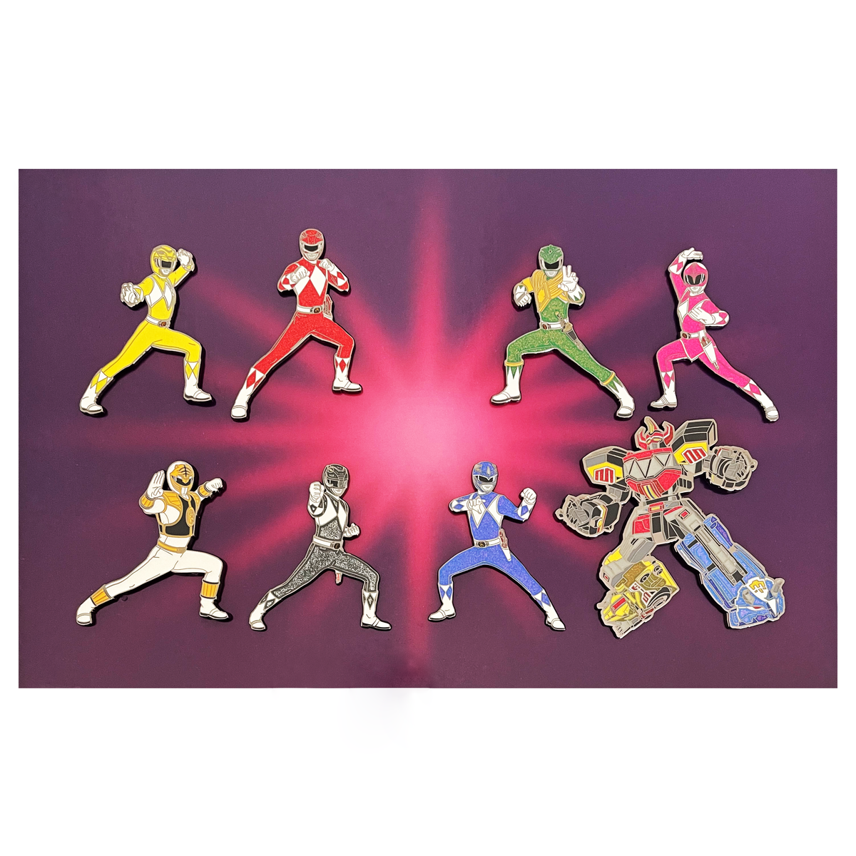 Icon Heroes Power Rangers Glitter Pins Set