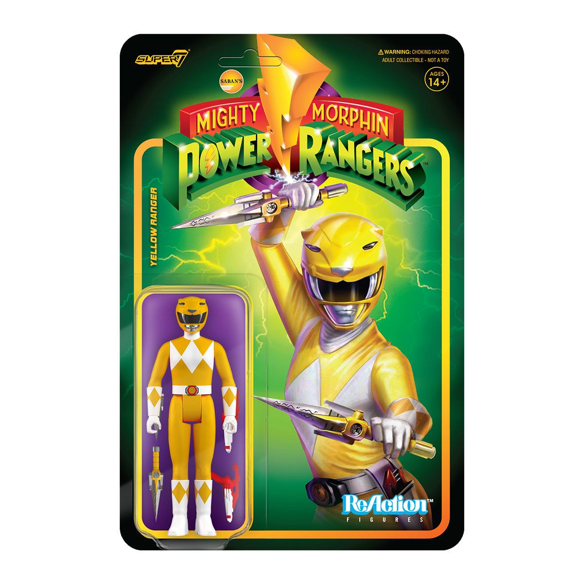 Yellow Ranger - Power Rangers Super7 ReAction Figure
